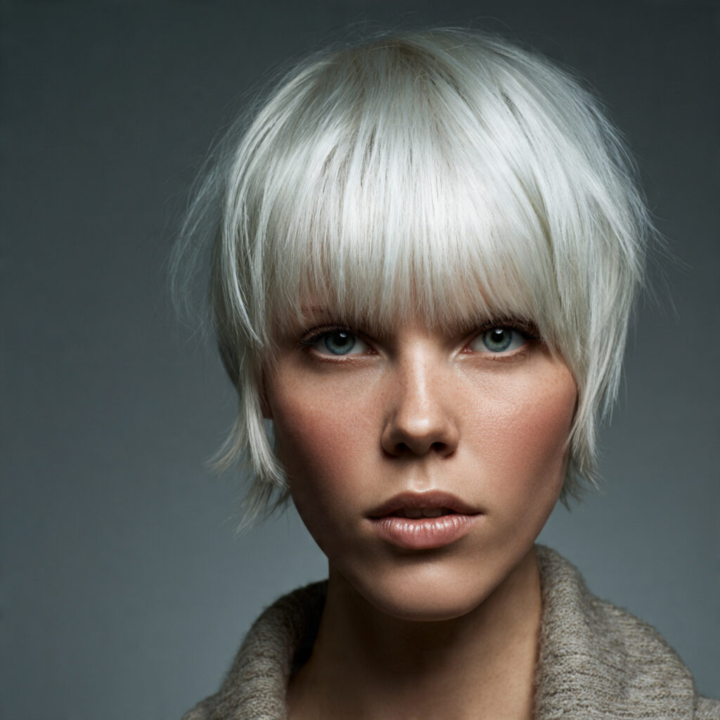 Ash Blonde Bixie Haircut