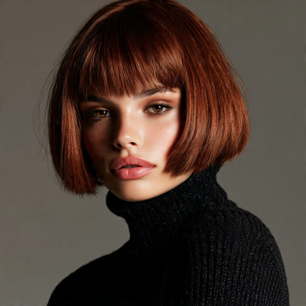 Auburn Hairstyle with Blunt Bob
