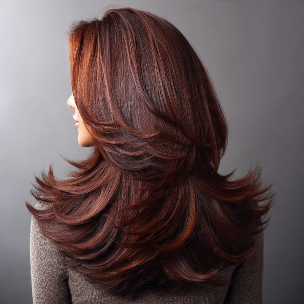 Auburn Hairstyle with Feathered Ends