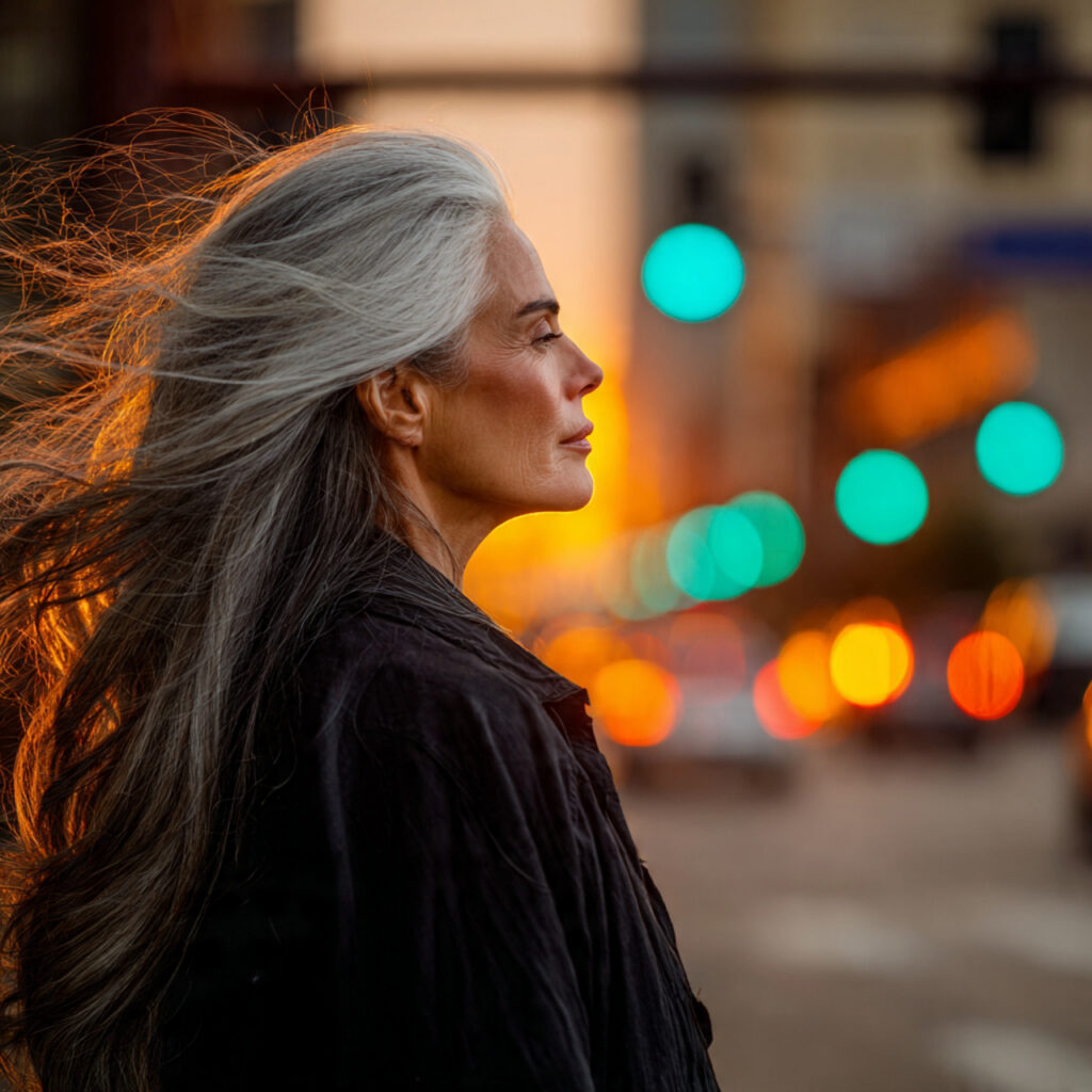 Long Flowing Gray Layers