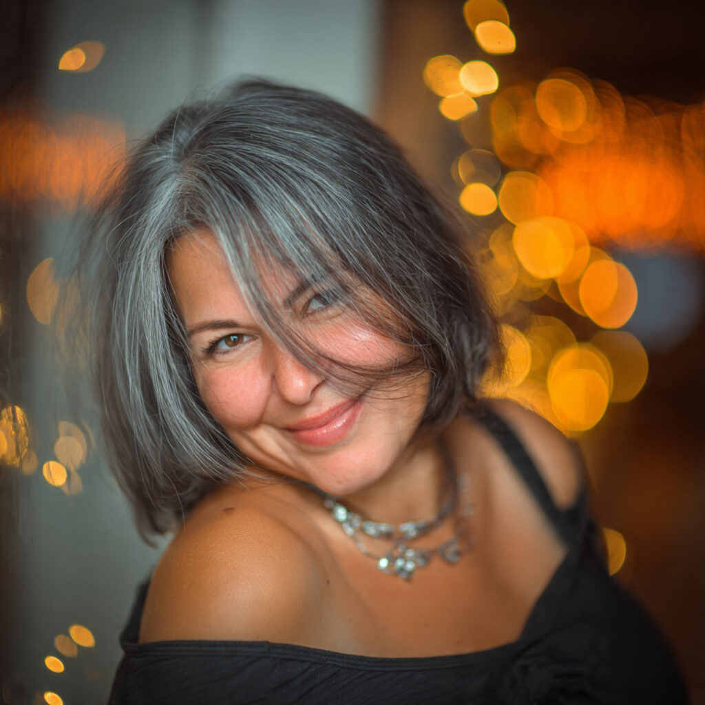 Layered Gray Lob with Curtain Fringe