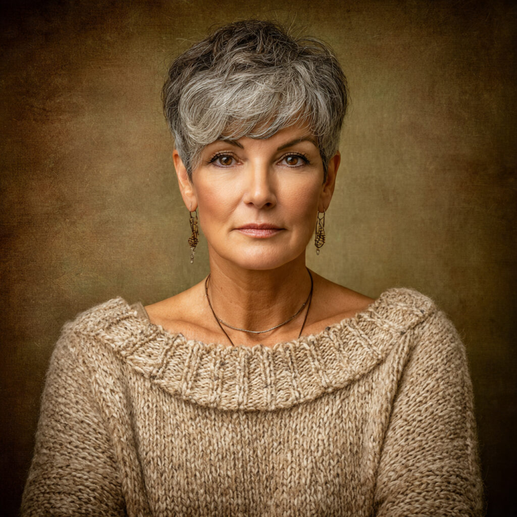 Tousled Silver Pixie