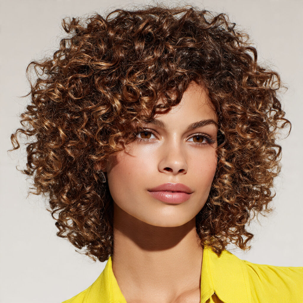 Curly Side-Dominant Cut