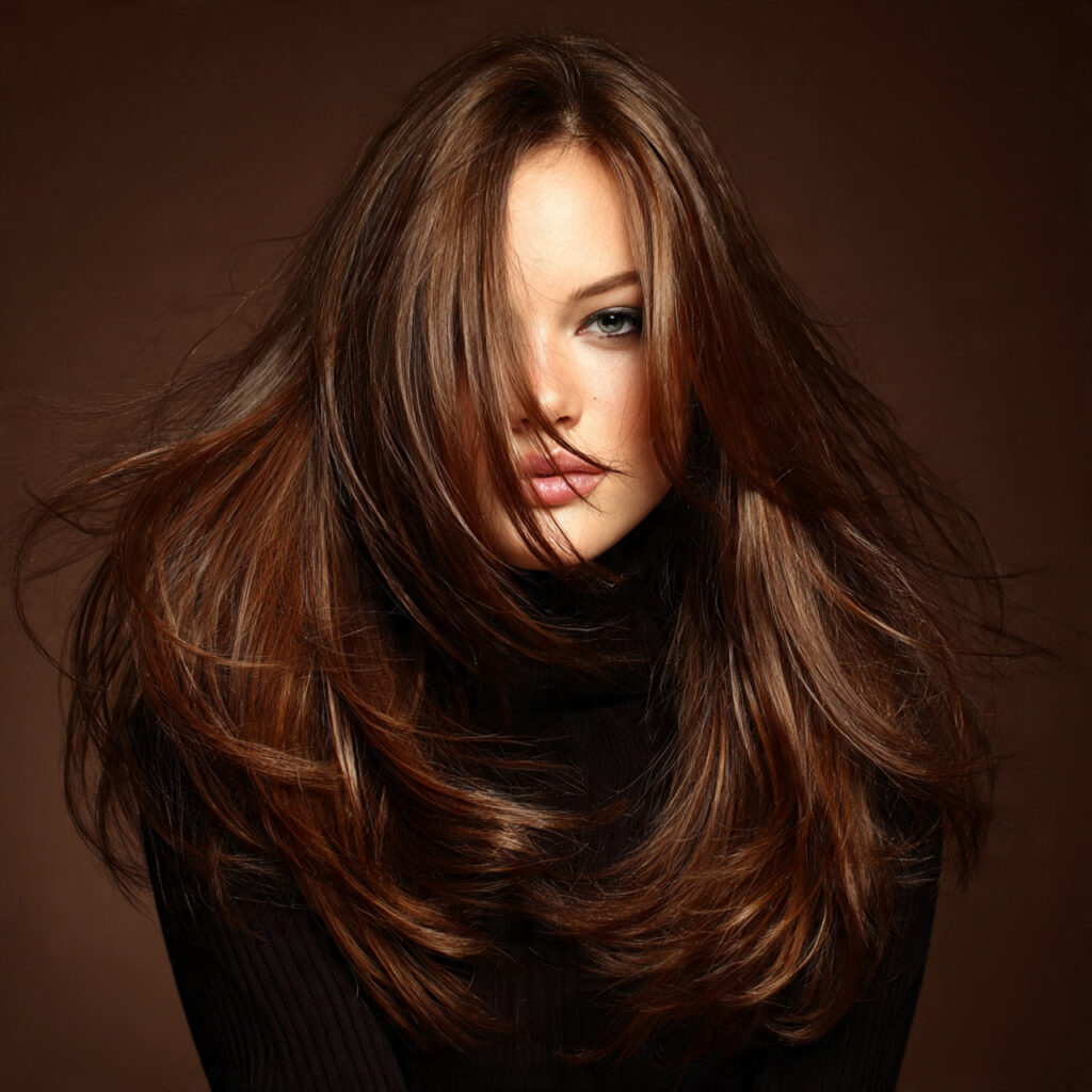 Dark Brown with Ribbon Highlights