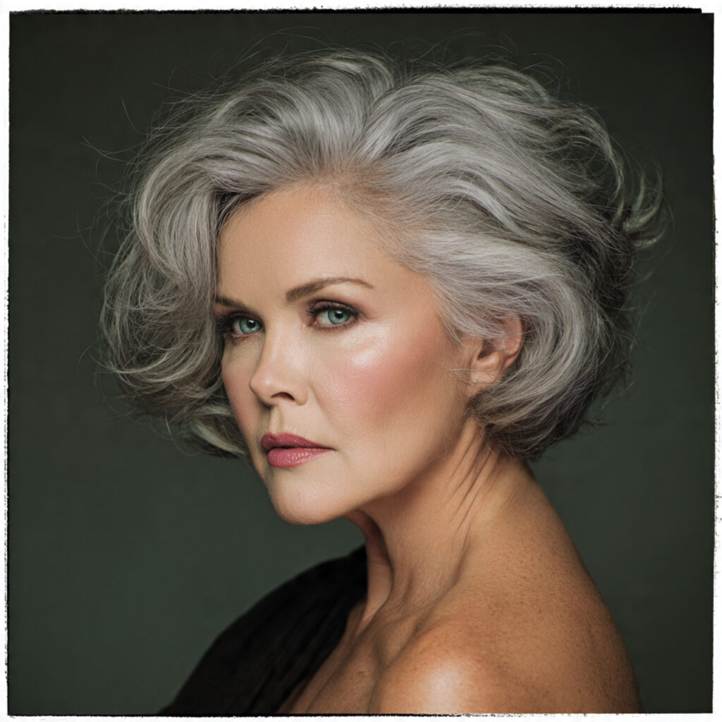 Gray Bob With Highlights