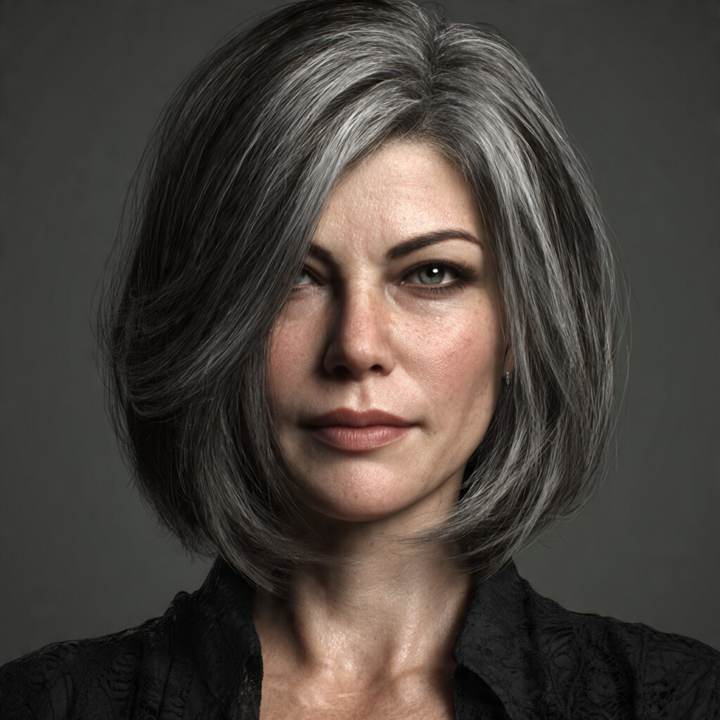 Rounded Gray Bob