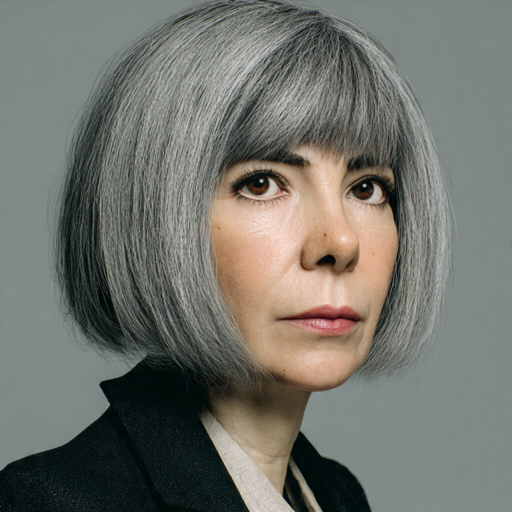 Salt-and-Pepper Gray Bob