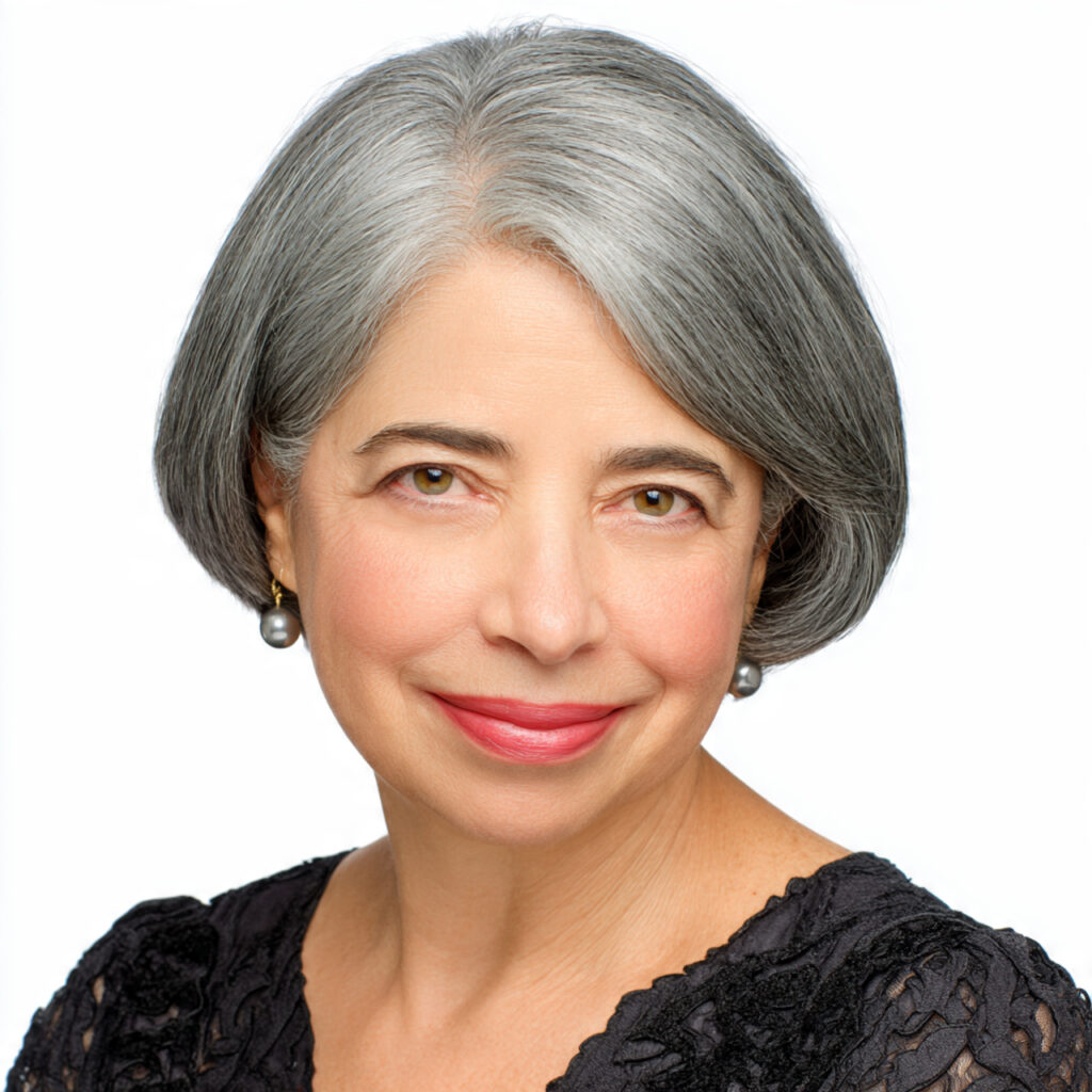 Side-Parted Gray Bob