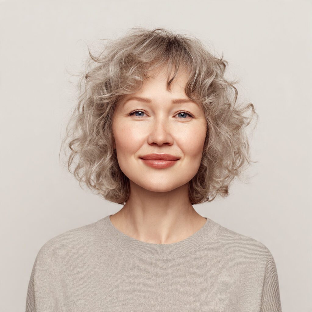 Curly Bob with Lifted Crown