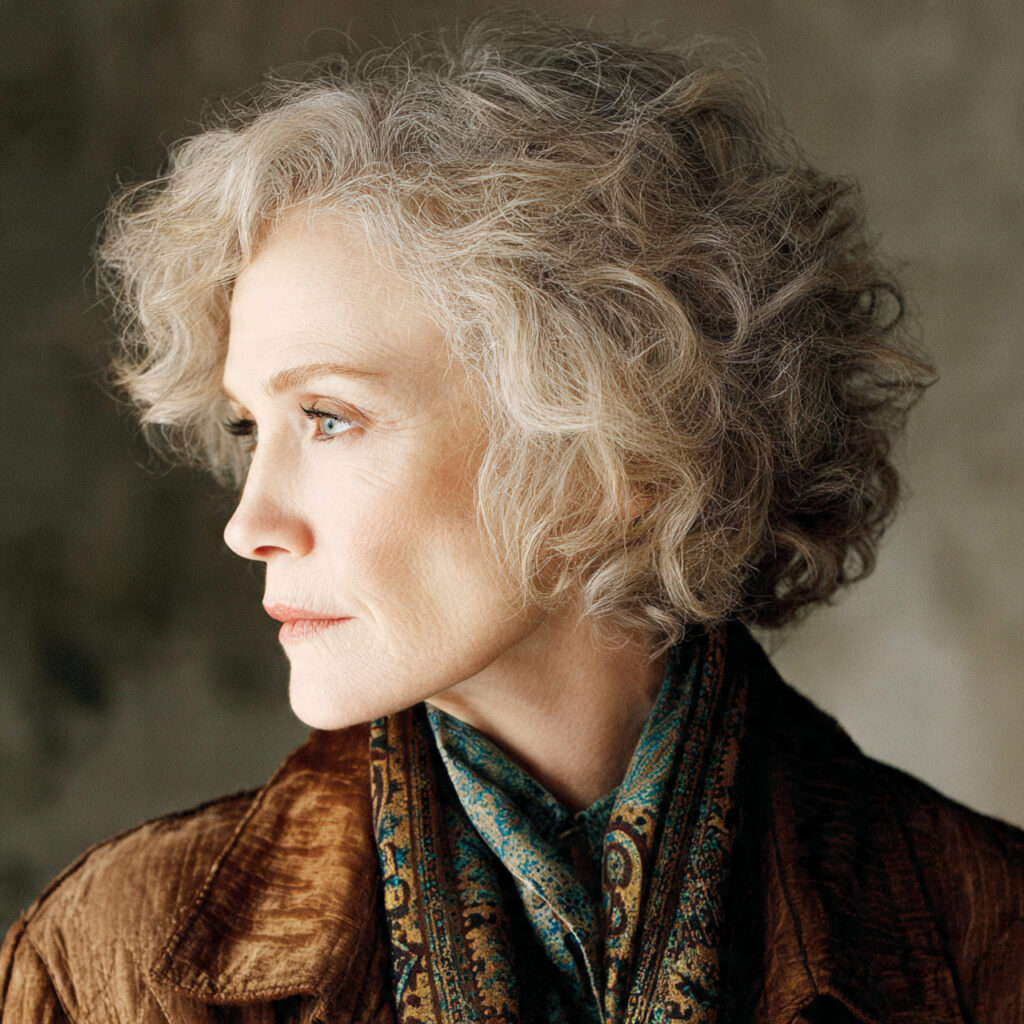 Curly Bob with Tapered Sides