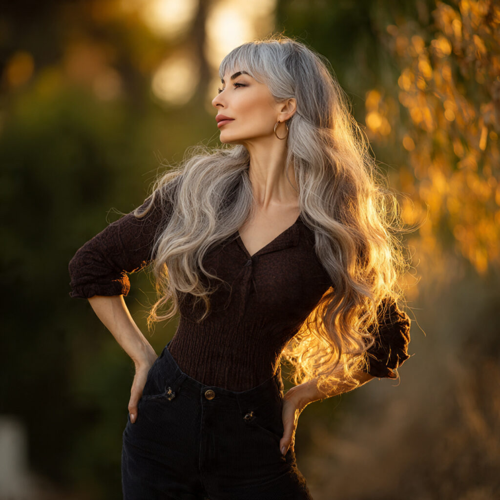 Long Layered Gray Cut