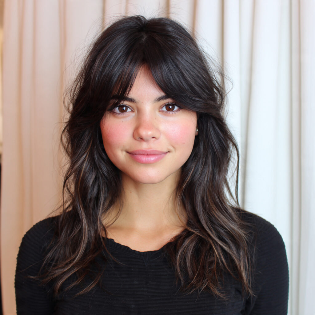 Balayage With Curtain Bangs