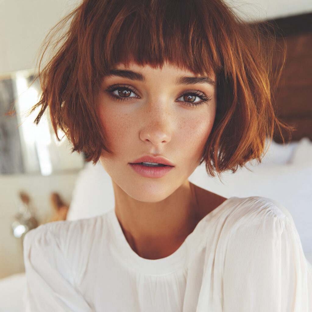 Auburn Hairstyle with French Bob