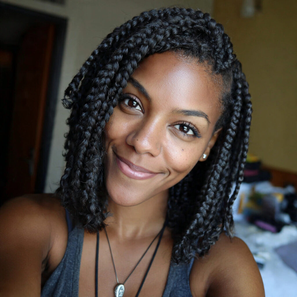 Medium-Length Box Braids Ideas
