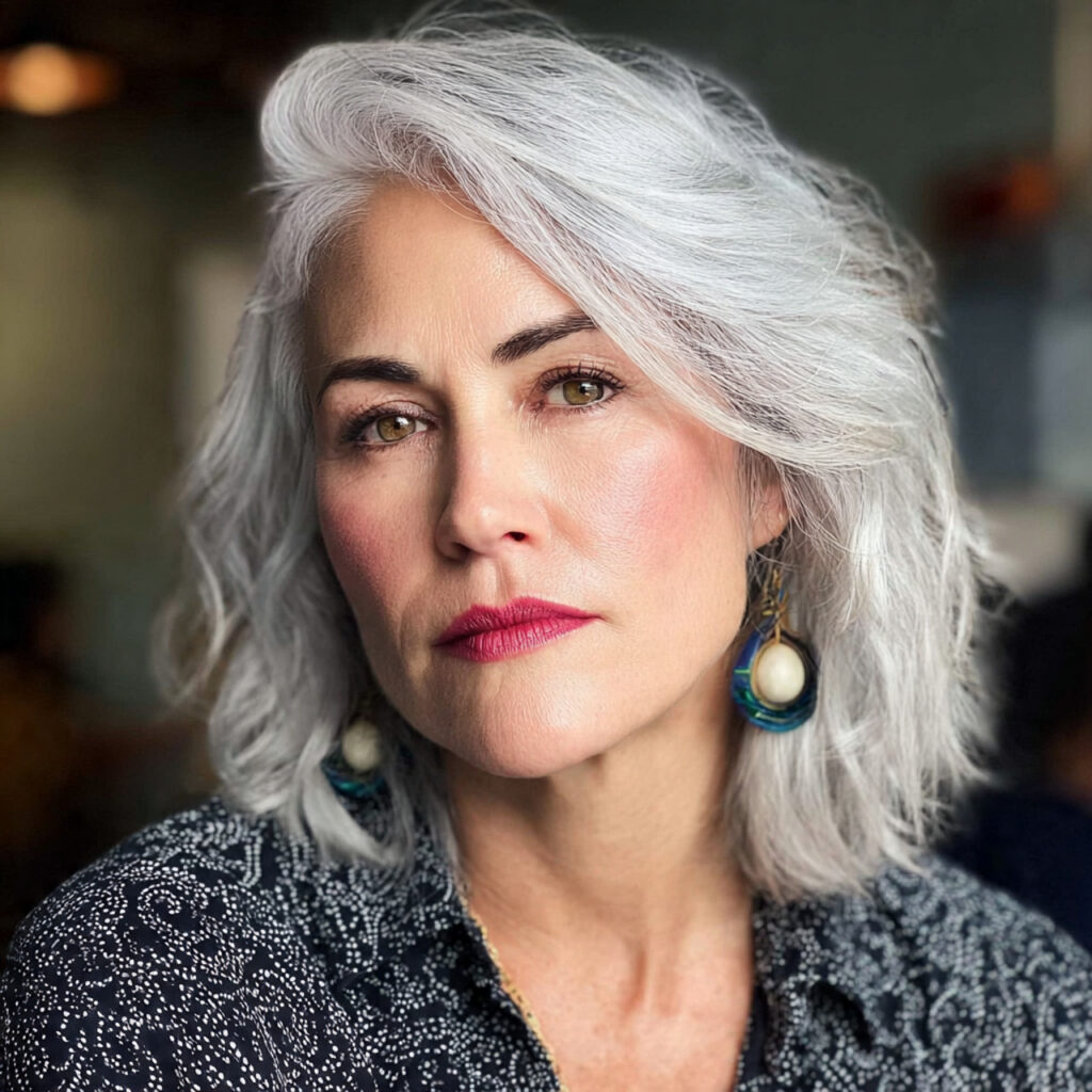 a woman over 40 featuring an asymmetrical