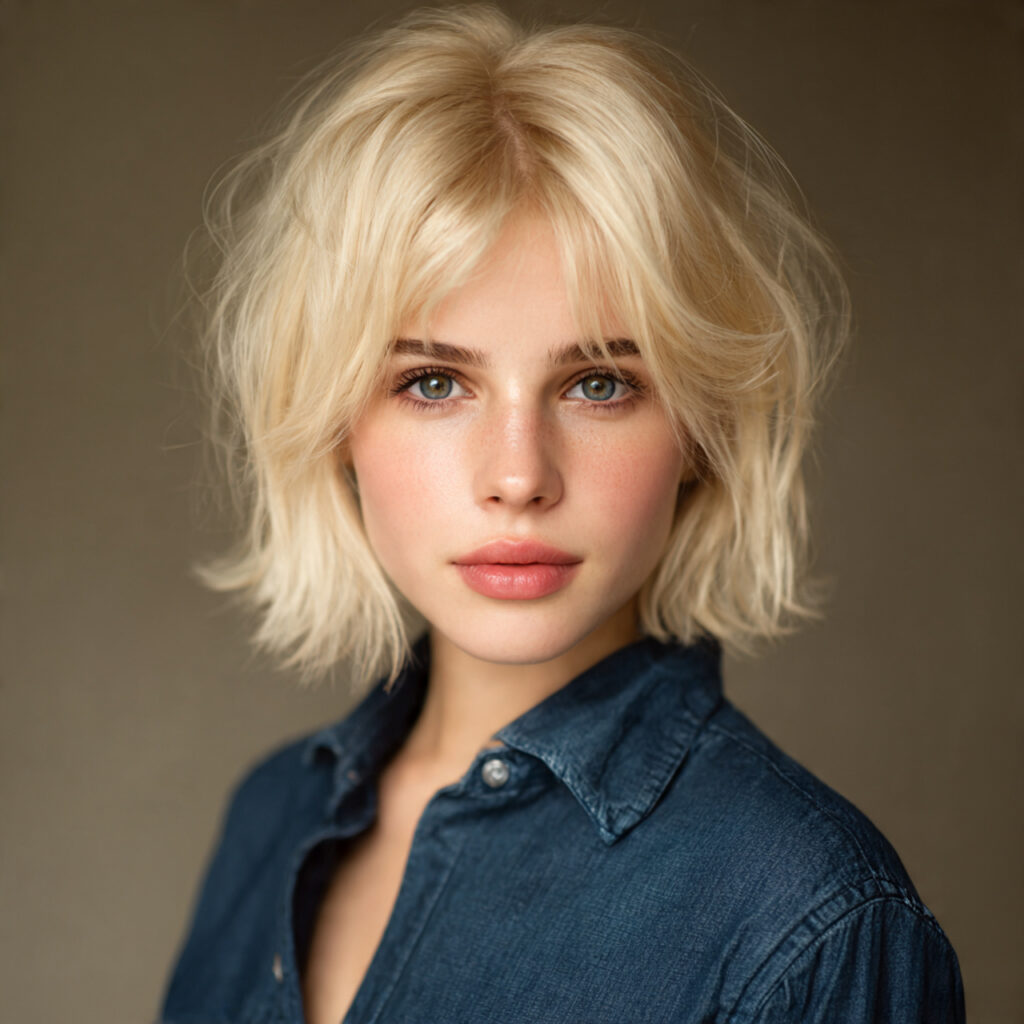 Tousled Angled Bob Ideas for Fine Hair