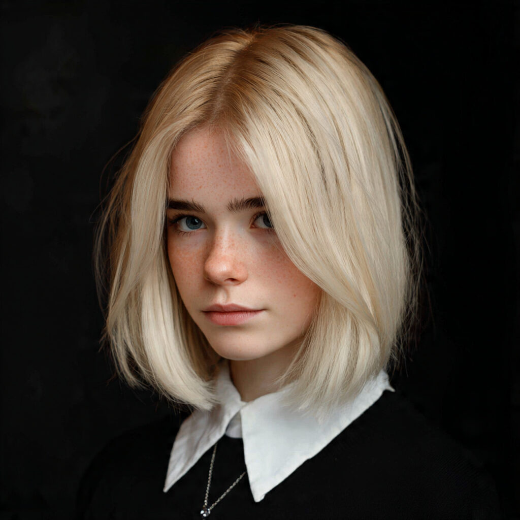 Side-Parted Angled Bob Ideas for Fine Hair