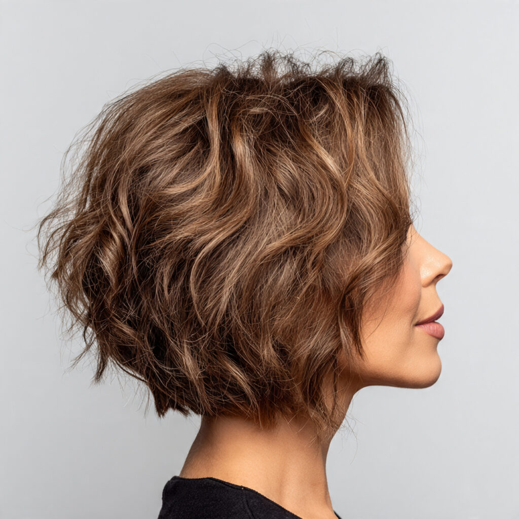 Slightly Wavy Angled Bob Ideas for Fine Hair