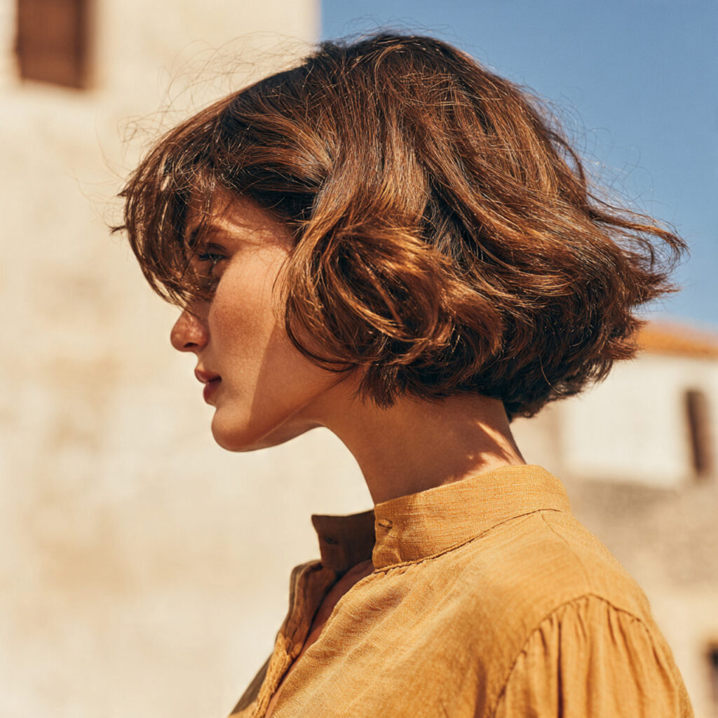 Soft Wavy Bob Cut Hairstyles with Long Bangs Ideas
