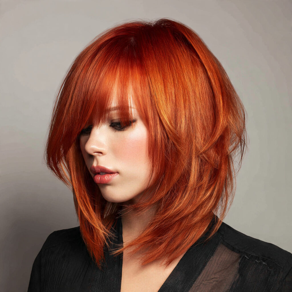 Asymmetrical Bob Cut Hairstyles with Long Bangs Ideas