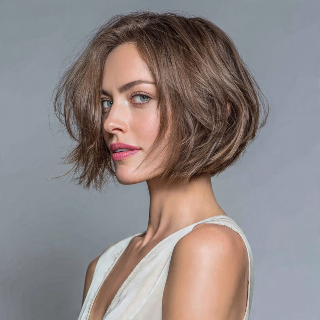 Asymmetrical Bob Hairstyle with Dynamic Angles