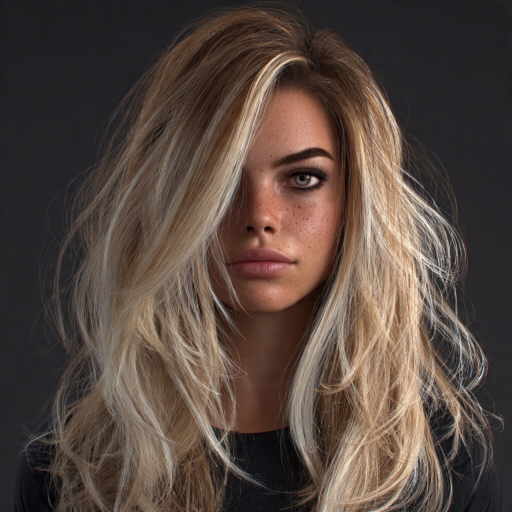 Blonde Highlighted Baddie Hairstyle Idea