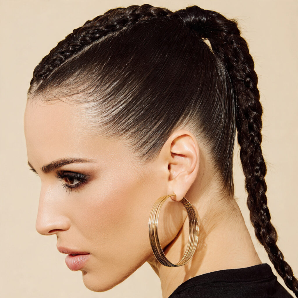 Braided Ponytail Baddie Hairstyle Idea