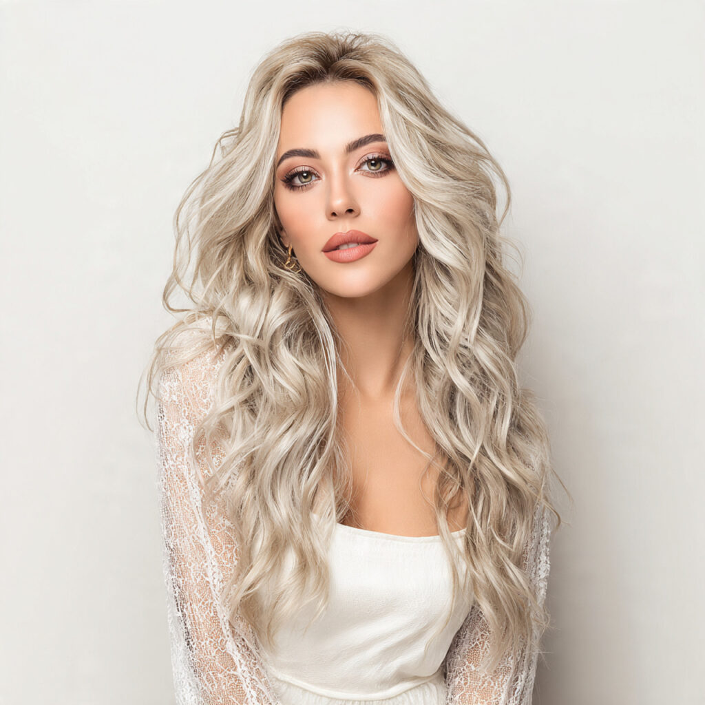 Glossy Blonde Balayage Idea