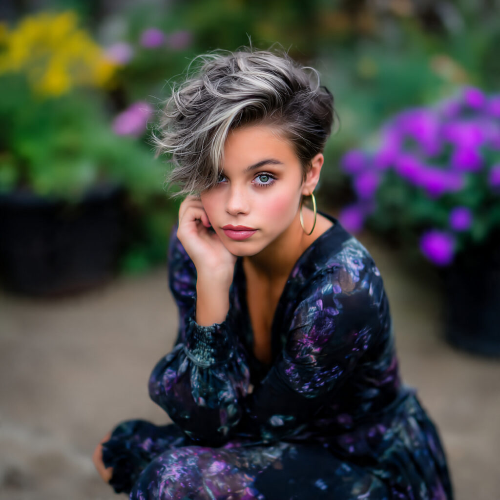 Pixie with Soft Curls on Top