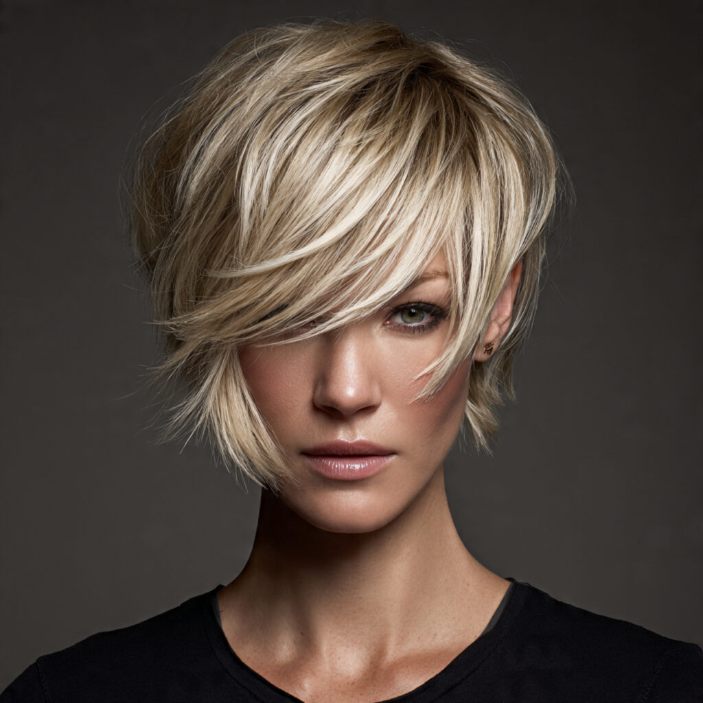 Asymmetrical Bob Hairstyle with Creative Length Play