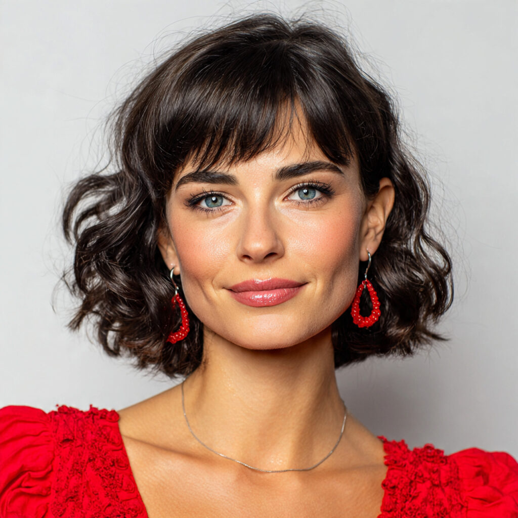 Asymmetric Bangs Hairstyle Ideas for Oval Face Shapes