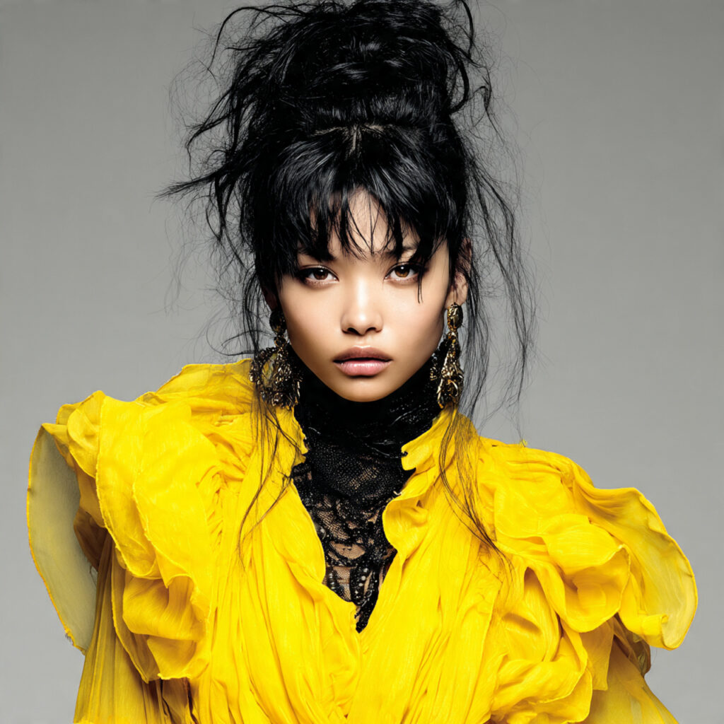 Asymmetric Bang Hairstyle Ideas with Natural Volume