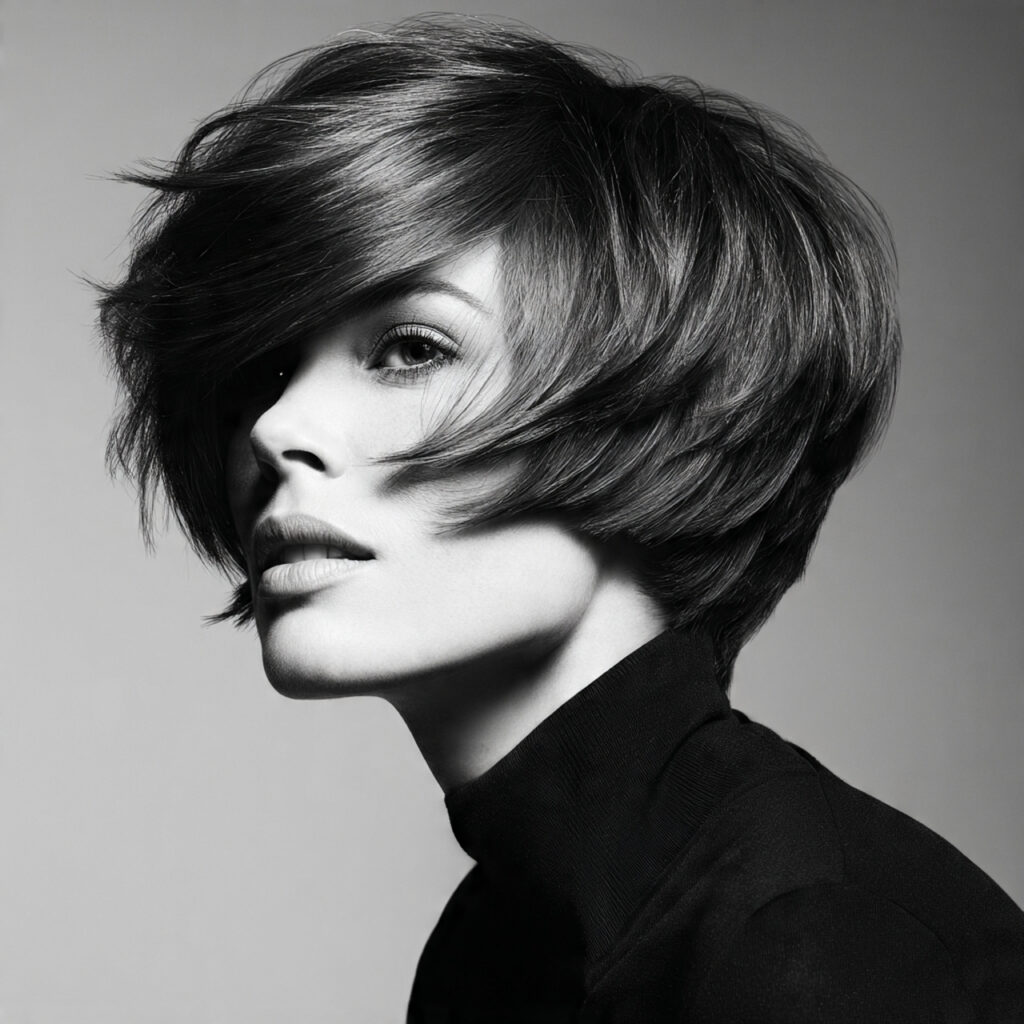 Asymmetric Bang Hairstyle Ideas with Textured Movement