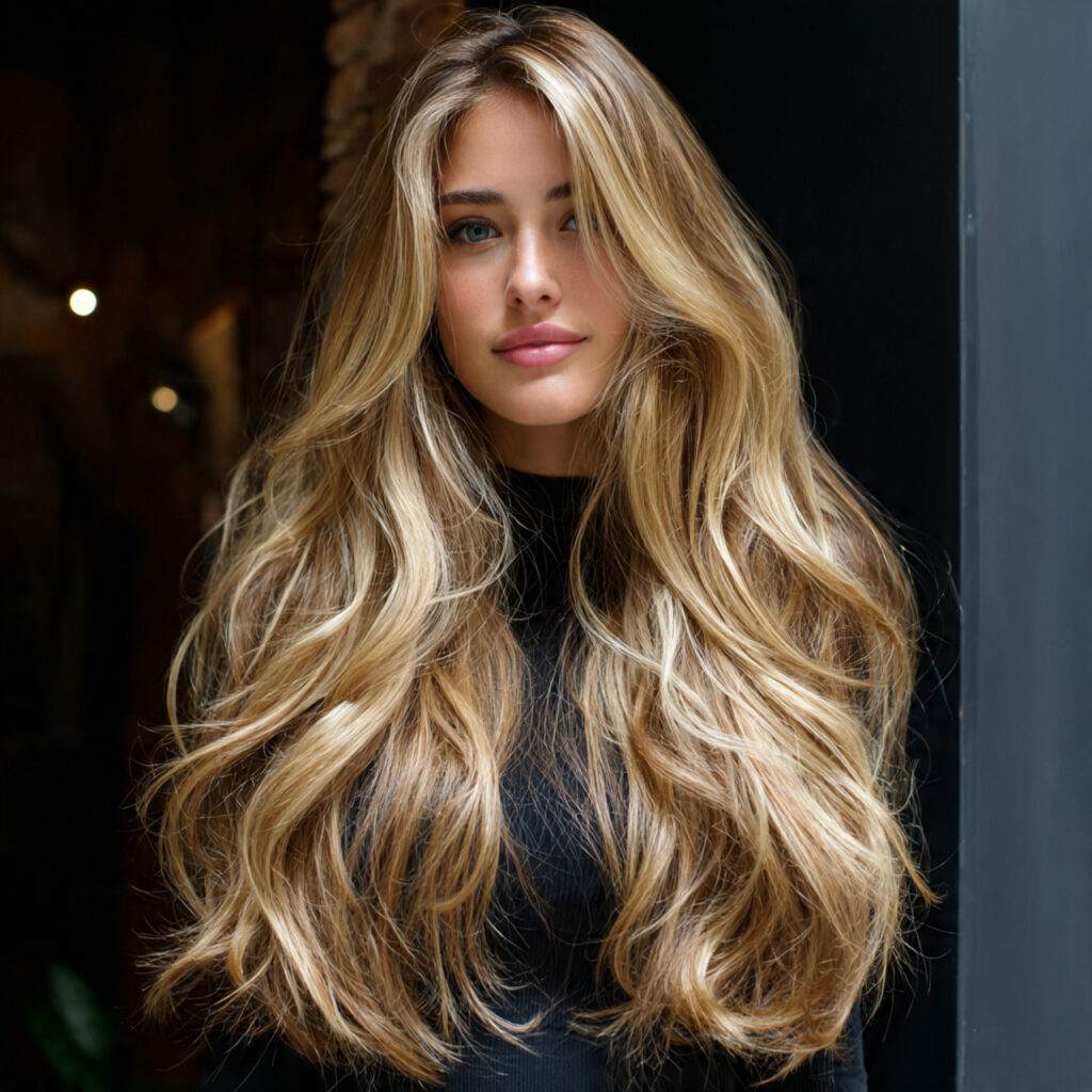 Honey Blonde Hair with Dark Root Ideas