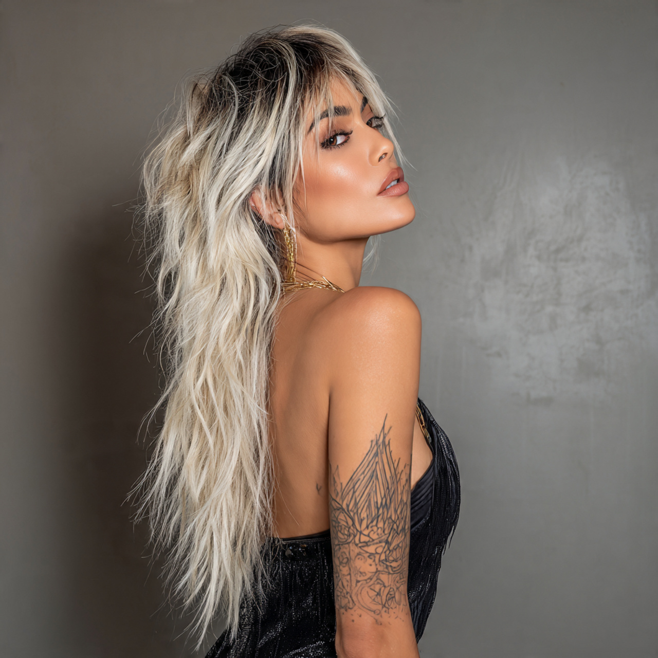 Blonde Hair with Dark Root