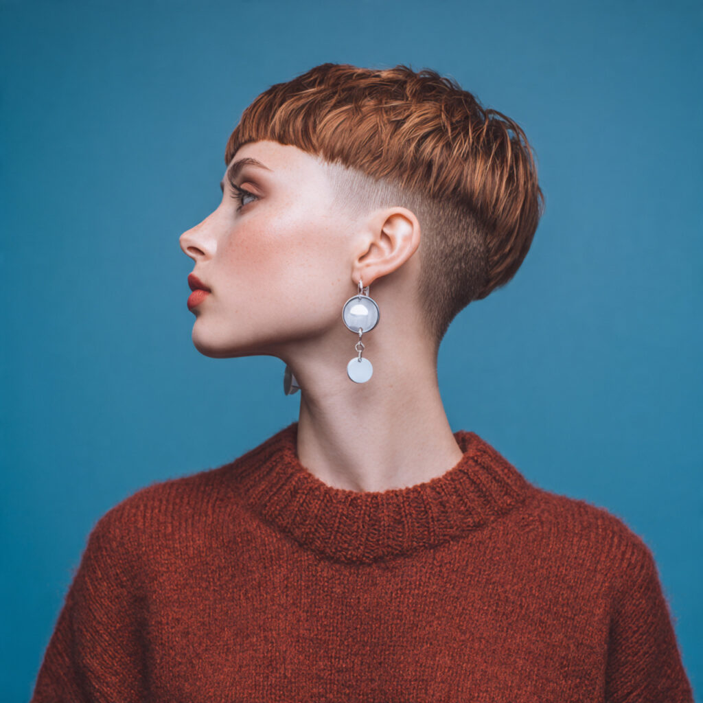 Asymmetric Bangs Hairstyle Ideas with Short Cropped Bangs