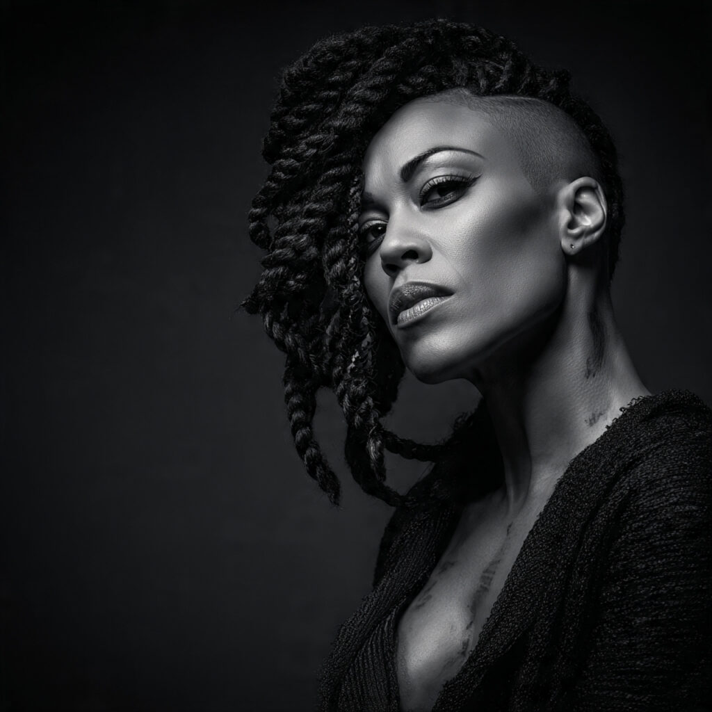 Box Braids with Shaved Sides Ideas