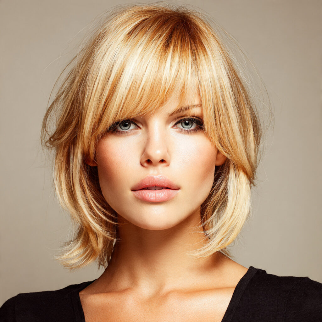 Bright Blonde Hair with Dark Beige Lowlights Ideas