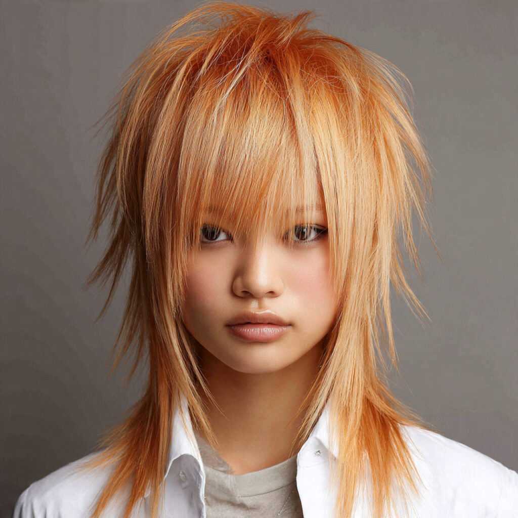 Asymmetric Bangs Hairstyle Ideas with Choppy Finish