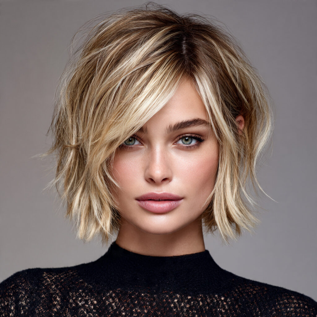 Textured Asymmetrical Bob Hairstyles for Modern Appeal