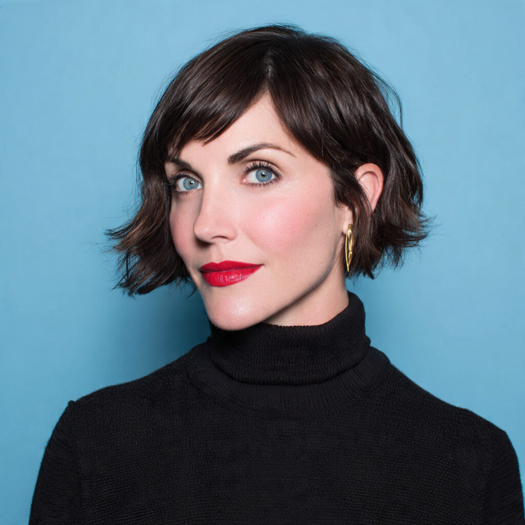 contemporary studio portrait of a woman over