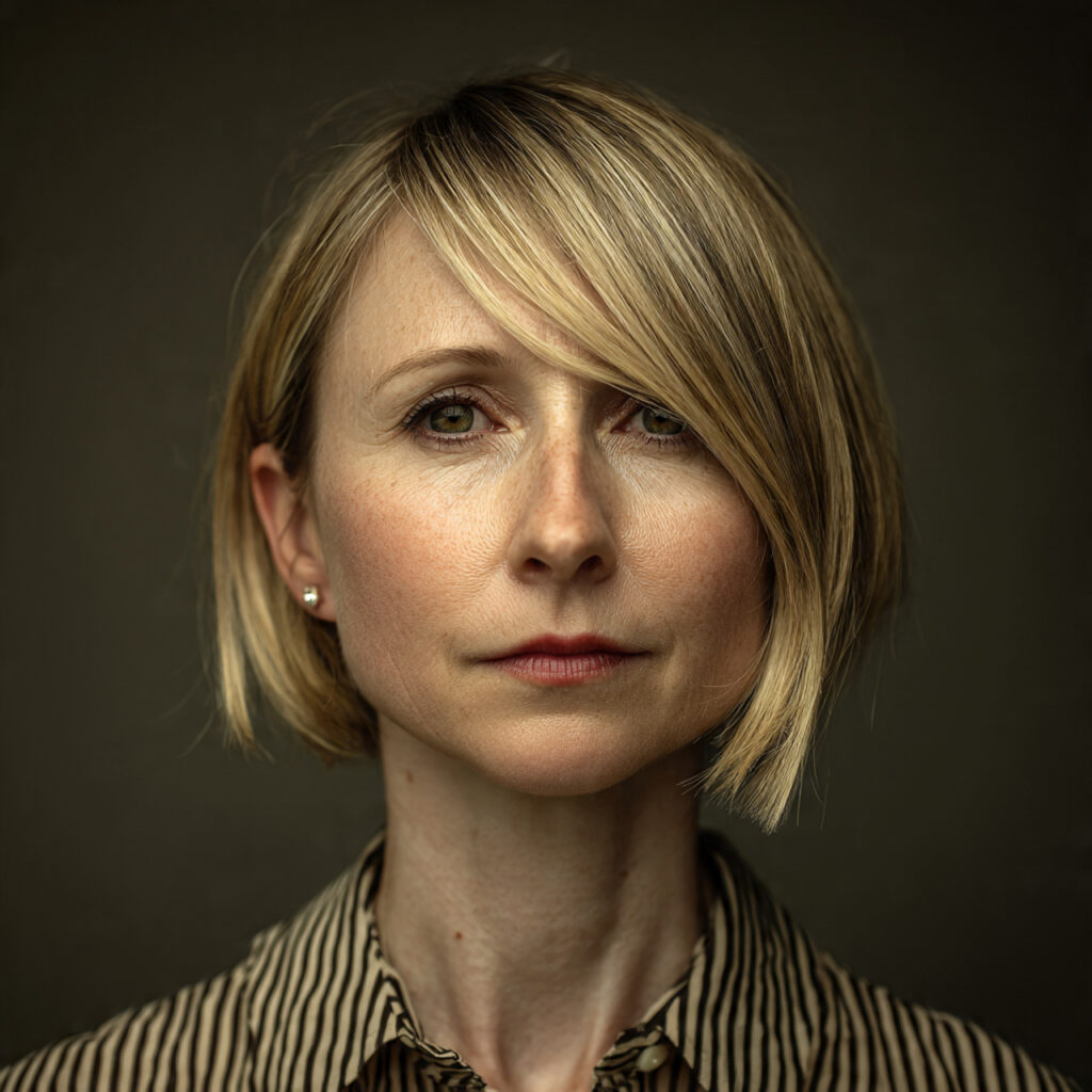 crisp studio portrait of a woman over
