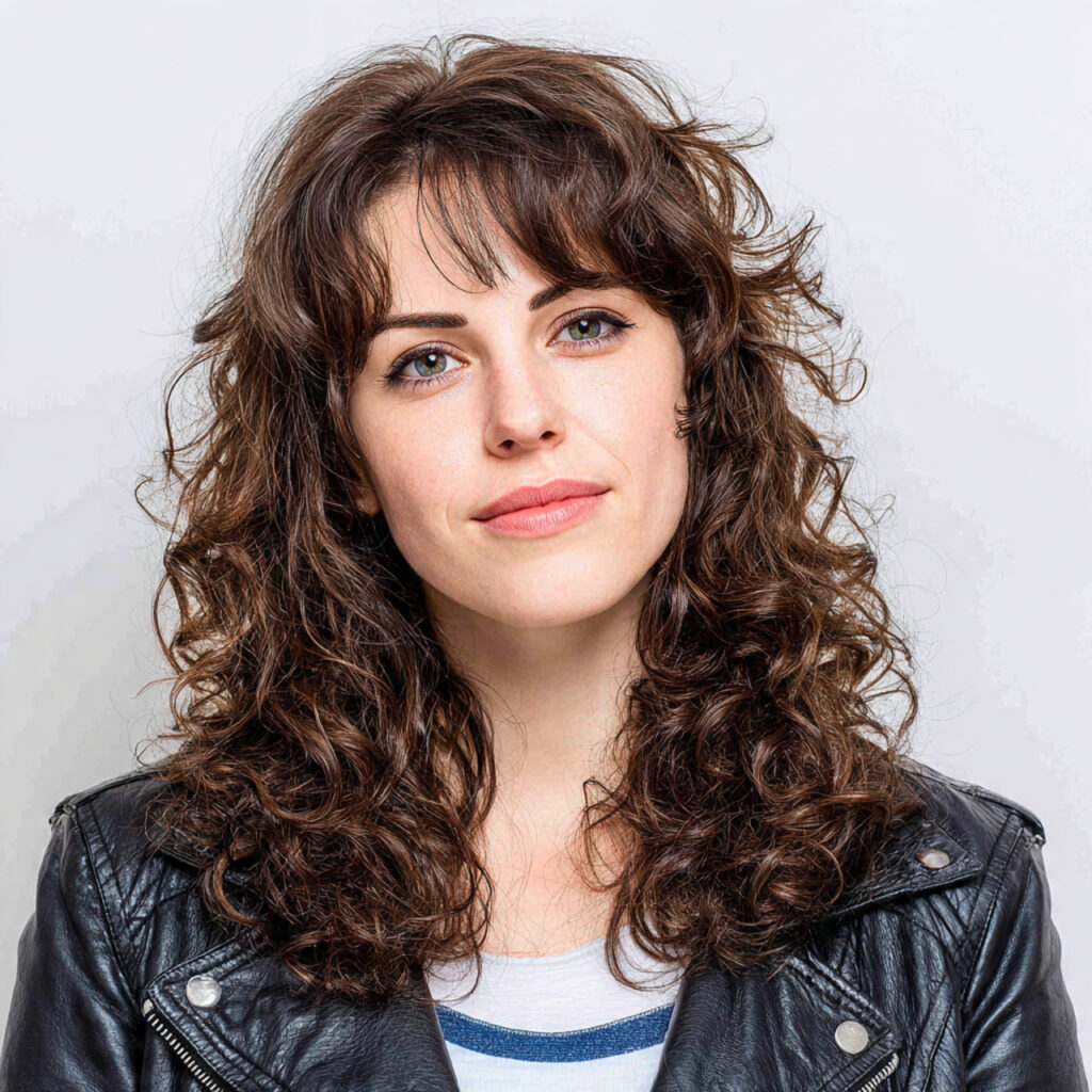 Asymmetric Bangs Hairstyle Ideas for Curly Hair
