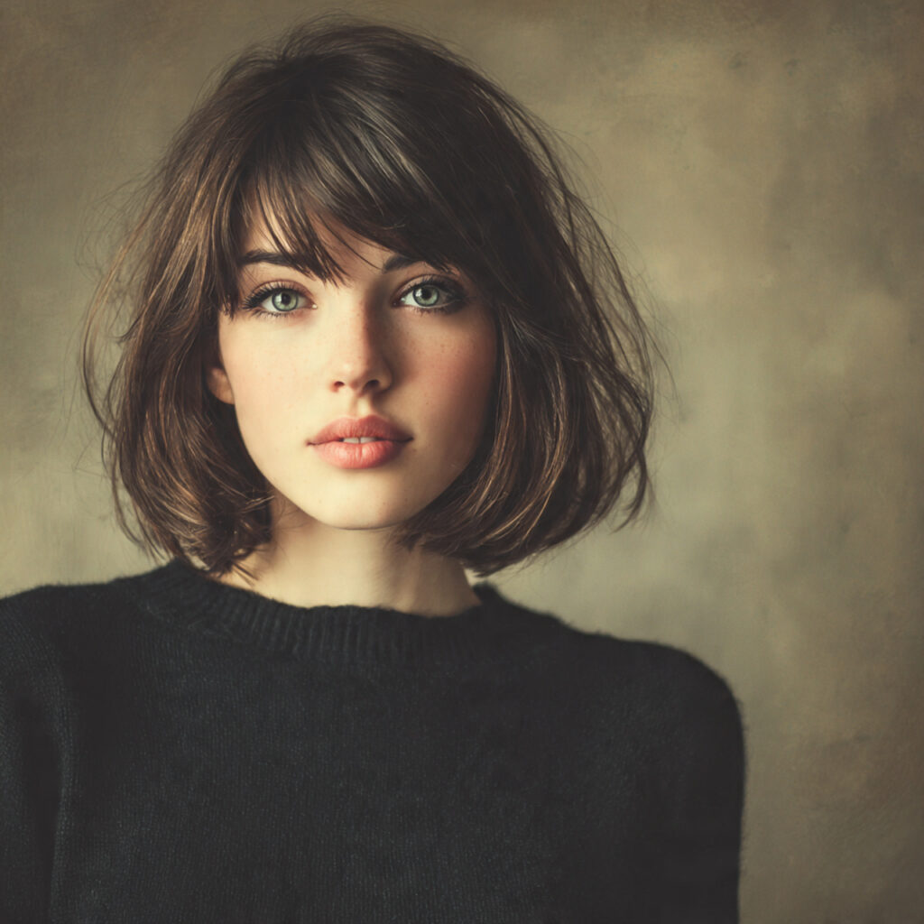 Classic Bob Cut Hairstyles with Long Bangs Ideas