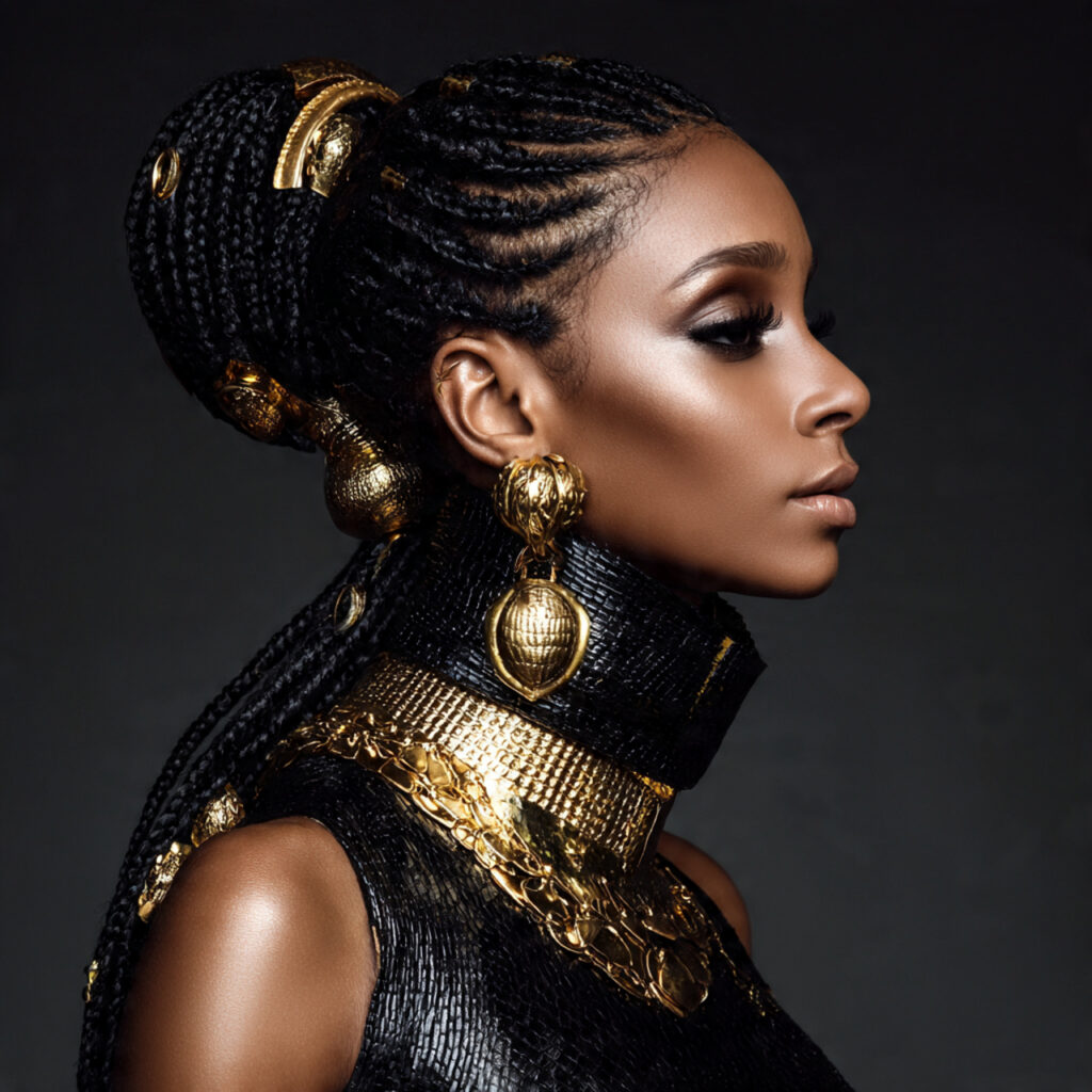 Box Braids with Cuffs and Accessories Ideas