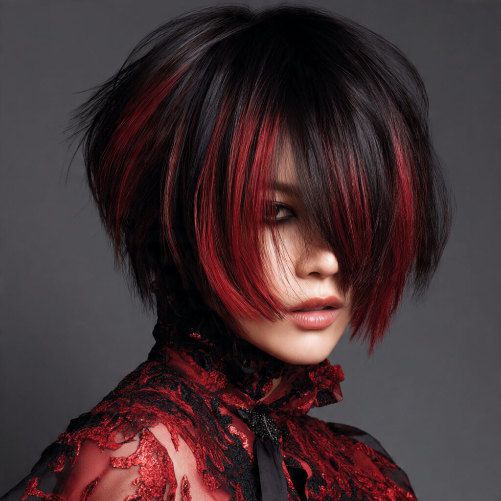 Edgy Bob Cut Hairstyles with Long Bangs Ideas