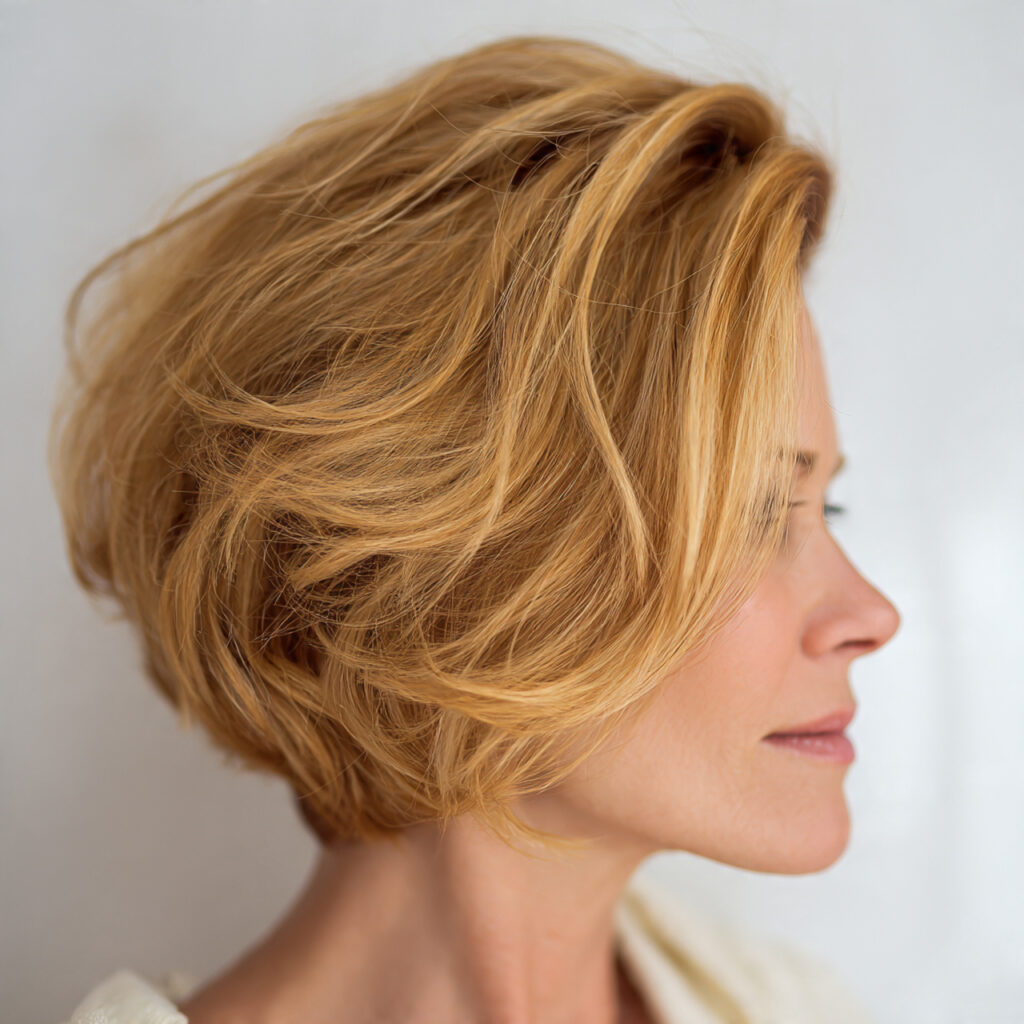Feathered Textured Bob with Light Volume Idea