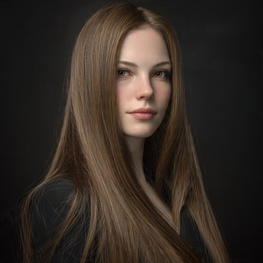 Sleek Middle-Part Straight Hair Idea