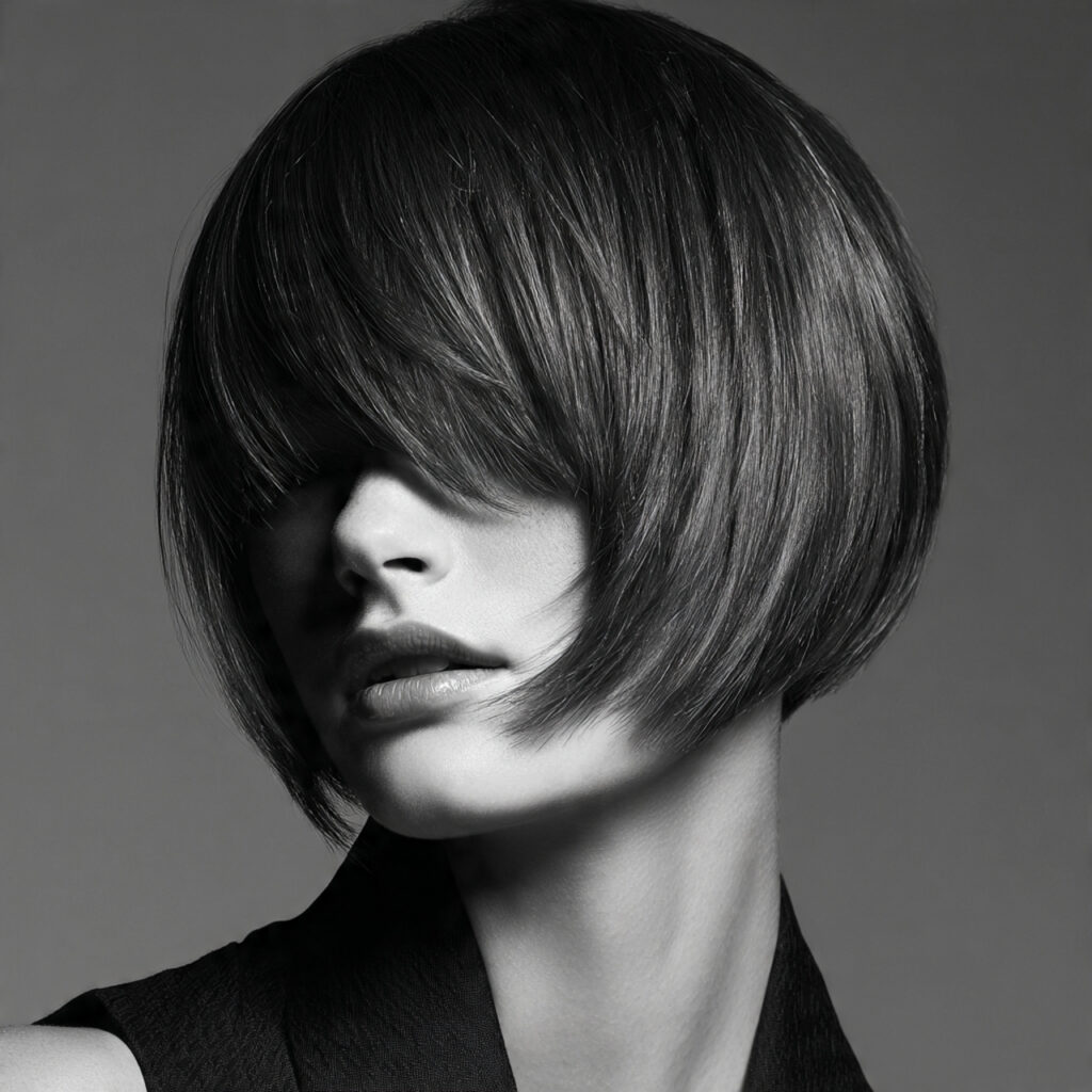 Edgy Asymmetrical Bob Hairstyle with Sharp Definition
