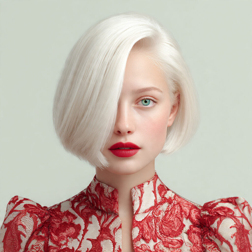 Asymmetrical Bob Hairstyle with Artistic Expression